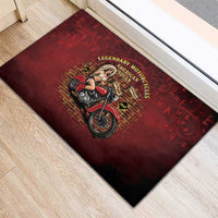 Native American Rider Rubber Doormat Legendary Motorcycle Vintage Pin Up Girl - Wonder Print Shop