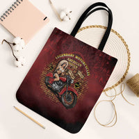 Native American Rider Tote Bag Legendary Motorcycle Vintage Pin Up Girl - Wonder Print Shop