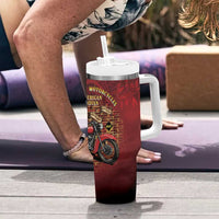 Native American Rider Tumbler With Handle Legendary Motorcycle Vintage Pin Up Girl - Wonder Print Shop