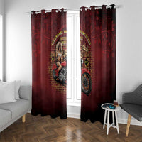 Native American Rider Window Curtain Legendary Motorcycle Vintage Pin Up Girl - Wonder Print Shop