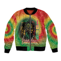 Juneteenth Freedom Day Bomber Jacket Reggae Tie Dye Style LT05 - Wonder Print Shop