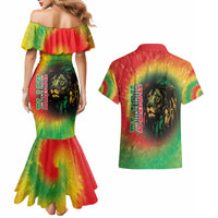 Juneteenth Freedom Day Couples Matching Mermaid Dress and Hawaiian Shirt Reggae Tie Dye Style LT05 - Wonder Print Shop
