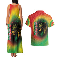 Juneteenth Freedom Day Couples Matching Tank Maxi Dress and Hawaiian Shirt Reggae Tie Dye Style LT05 - Wonder Print Shop