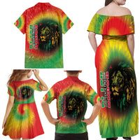 Juneteenth Freedom Day Family Matching Off Shoulder Maxi Dress and Hawaiian Shirt Reggae Tie Dye Style LT05 - Wonder Print Shop