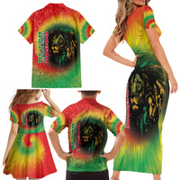 Juneteenth Freedom Day Family Matching Short Sleeve Bodycon Dress and Hawaiian Shirt Reggae Tie Dye Style LT05 - Wonder Print Shop