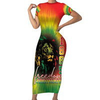 Juneteenth Freedom Day Family Matching Short Sleeve Bodycon Dress and Hawaiian Shirt Reggae Tie Dye Style LT05 - Wonder Print Shop