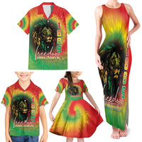 Juneteenth Freedom Day Family Matching Tank Maxi Dress and Hawaiian Shirt Reggae Tie Dye Style LT05 - Wonder Print Shop