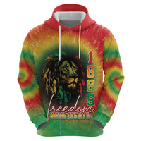 Juneteenth Freedom Day Hoodie Reggae Tie Dye Style LT05 - Wonder Print Shop
