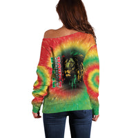 Juneteenth Freedom Day Off Shoulder Sweater Reggae Tie Dye Style LT05 - Wonder Print Shop