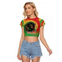 Juneteenth Freedom Day Raglan Cropped T Shirt Reggae Tie Dye Style LT05 - Wonder Print Shop
