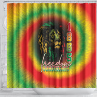 Juneteenth Freedom Day Shower Curtain Reggae Tie Dye Style
