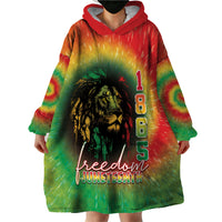 Juneteenth Freedom Day Wearable Blanket Hoodie Reggae Tie Dye Style LT05 - Wonder Print Shop