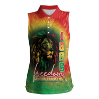 Juneteenth Freedom Day Women Sleeveless Polo Shirt Reggae Tie Dye Style LT05 - Wonder Print Shop