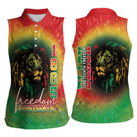 Juneteenth Freedom Day Women Sleeveless Polo Shirt Reggae Tie Dye Style LT05 - Wonder Print Shop