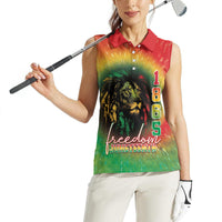 Juneteenth Freedom Day Women Sleeveless Polo Shirt Reggae Tie Dye Style LT05 - Wonder Print Shop