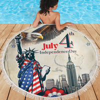 United States Independence Day Beach Blanket Freedom 4th Of July Beige Version LT05 - Wonder Print Shop