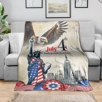 United States Independence Day Blanket Freedom 4th Of July Beige Version
