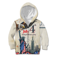 Personalised United States Independence Day Kid Hoodie Freedom 4th Of July Beige Version LT05 - Wonder Print Shop