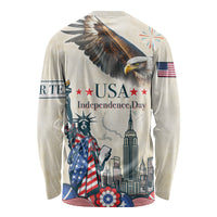 Personalised United States Independence Day Long Sleeve Shirt Freedom 4th Of July Beige Version LT05 - Wonder Print Shop