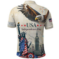 Personalised United States Independence Day Polo Shirt Freedom 4th Of July Beige Version LT05 - Wonder Print Shop