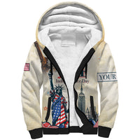 Personalised United States Independence Day Sherpa Hoodie Freedom 4th Of July Beige Version LT05 - Wonder Print Shop