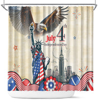 United States Independence Day Shower Curtain Freedom 4th Of July Beige Version