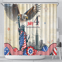 United States Independence Day Shower Curtain Freedom 4th Of July Beige Version