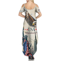 Personalised United States Independence Day Summer Maxi Dress Freedom 4th Of July Beige Version LT05 - Wonder Print Shop