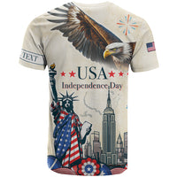 Personalised United States Independence Day T Shirt Freedom 4th Of July Beige Version LT05 - Wonder Print Shop