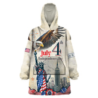 Personalised United States Independence Day Wearable Blanket Hoodie Freedom 4th Of July Beige Version LT05 - Wonder Print Shop