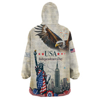 Personalised United States Independence Day Wearable Blanket Hoodie Freedom 4th Of July Beige Version LT05 - Wonder Print Shop