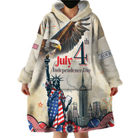 Personalised United States Independence Day Wearable Blanket Hoodie Freedom 4th Of July Beige Version LT05 - Wonder Print Shop