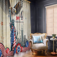 United States Independence Day Window Curtain Freedom 4th Of July Beige Version LT05 - Wonder Print Shop