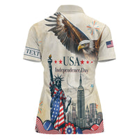 Personalised United States Independence Day Women Polo Shirt Freedom 4th Of July Beige Version LT05 - Wonder Print Shop