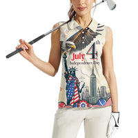 United States Independence Day Women Sleeveless Polo Shirt Freedom 4th Of July Beige Version LT05 - Wonder Print Shop