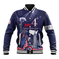 Personalised United States Independence Day Baseball Jacket Freedom 4th Of July Navy Version LT05 - Wonder Print Shop