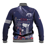 Personalised United States Independence Day Baseball Jacket Freedom 4th Of July Navy Version LT05 - Wonder Print Shop