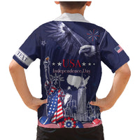 Personalised United States Independence Day Family Matching Mermaid Dress and Hawaiian Shirt Freedom 4th Of July Navy Version LT05 - Wonder Print Shop