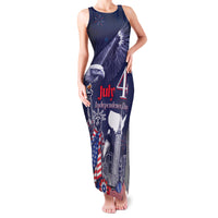 Personalised United States Independence Day Family Matching Tank Maxi Dress and Hawaiian Shirt Freedom 4th Of July Navy Version LT05 - Wonder Print Shop