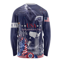 Personalised United States Independence Day Long Sleeve Shirt Freedom 4th Of July Navy Version LT05 - Wonder Print Shop