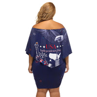 United States Independence Day Off Shoulder Short Dress Freedom 4th Of July Navy Version LT05 - Wonder Print Shop