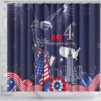 United States Independence Day Shower Curtain Freedom 4th Of July Navy Version