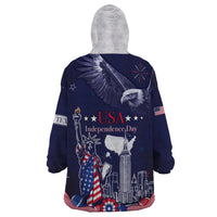 Personalised United States Independence Day Wearable Blanket Hoodie Freedom 4th Of July Navy Version LT05 - Wonder Print Shop