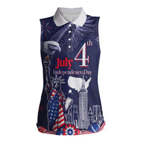 United States Independence Day Women Sleeveless Polo Shirt Freedom 4th Of July Navy Version LT05 - Wonder Print Shop