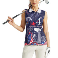 United States Independence Day Women Sleeveless Polo Shirt Freedom 4th Of July Navy Version LT05 - Wonder Print Shop