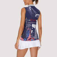 United States Independence Day Women Sleeveless Polo Shirt Freedom 4th Of July Navy Version LT05 - Wonder Print Shop