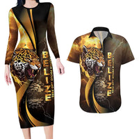 Belize Emancipation Day Couples Matching Long Sleeve Bodycon Dress and Hawaiian Shirt A Nation Proud And Free - Wonder Print Shop