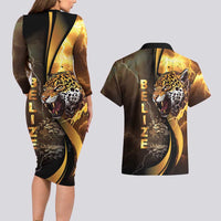 Belize Emancipation Day Couples Matching Long Sleeve Bodycon Dress and Hawaiian Shirt A Nation Proud And Free - Wonder Print Shop