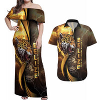 Belize Emancipation Day Couples Matching Off Shoulder Maxi Dress and Hawaiian Shirt A Nation Proud And Free - Wonder Print Shop