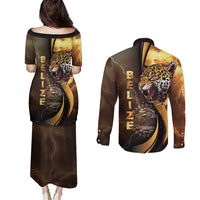 Belize Emancipation Day Couples Matching Puletasi and Long Sleeve Button Shirt A Nation Proud And Free - Wonder Print Shop